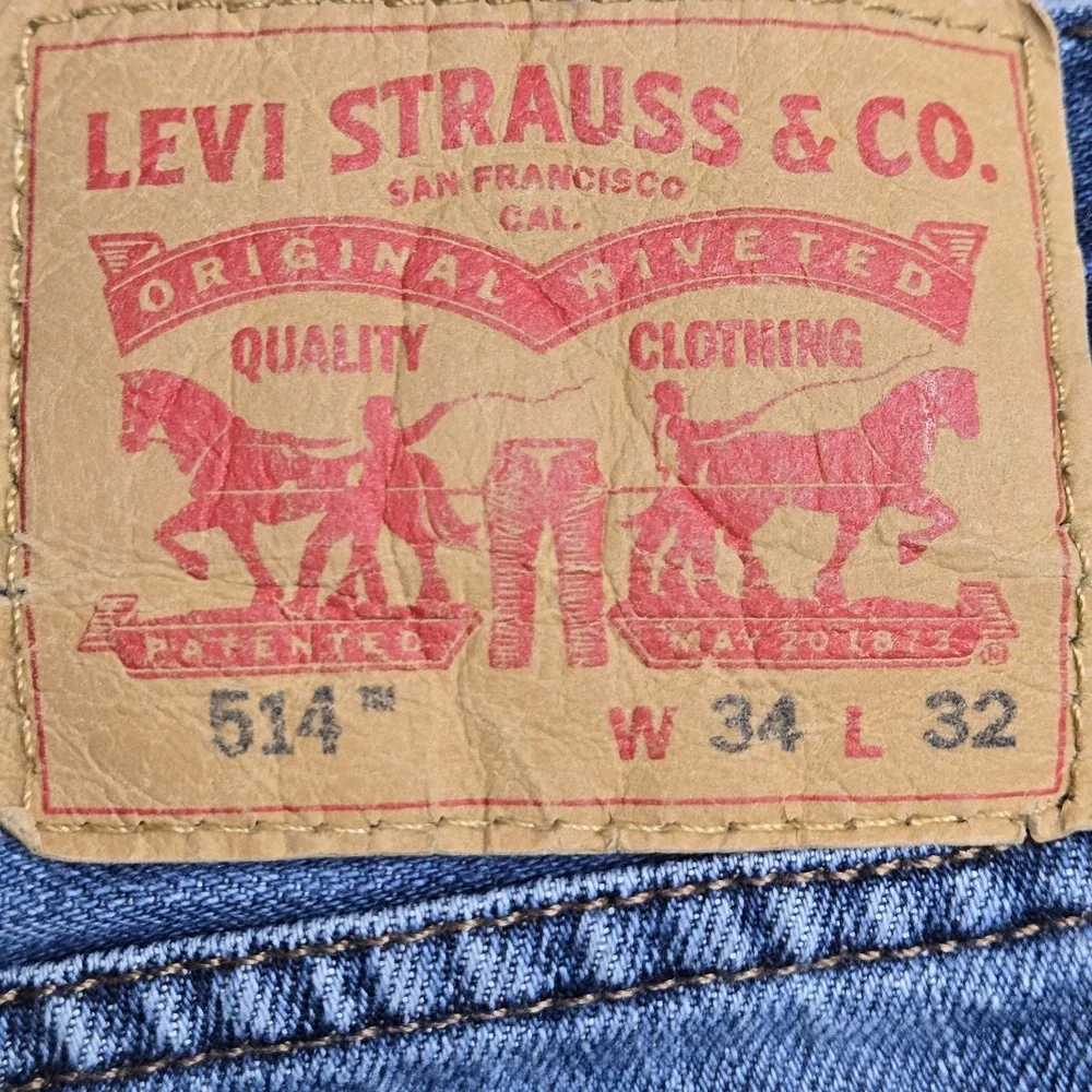 Levi's 514 Men Jeans 34X32 Blue Denim Straight Fit 31